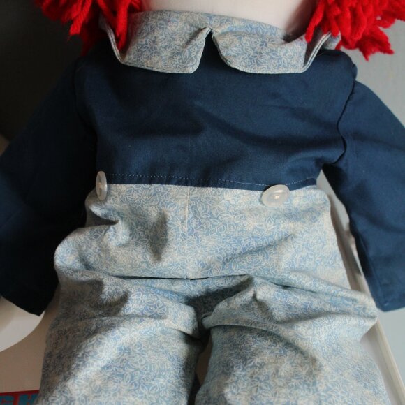 Vintage 25 in Hand Made Raggedy Ann And Andy Dolls Embroidered Faces Well Made - Picture 12 of 16